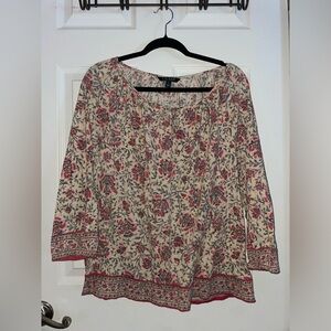 Ralph Lauren Cream Floral Cotton Top XL